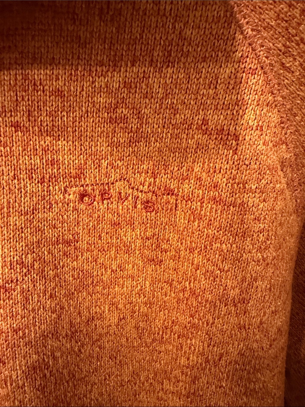 Orvis Men’s Half-Zip Sweater with Sherpa Collar - Orange - Picture 3 of 4